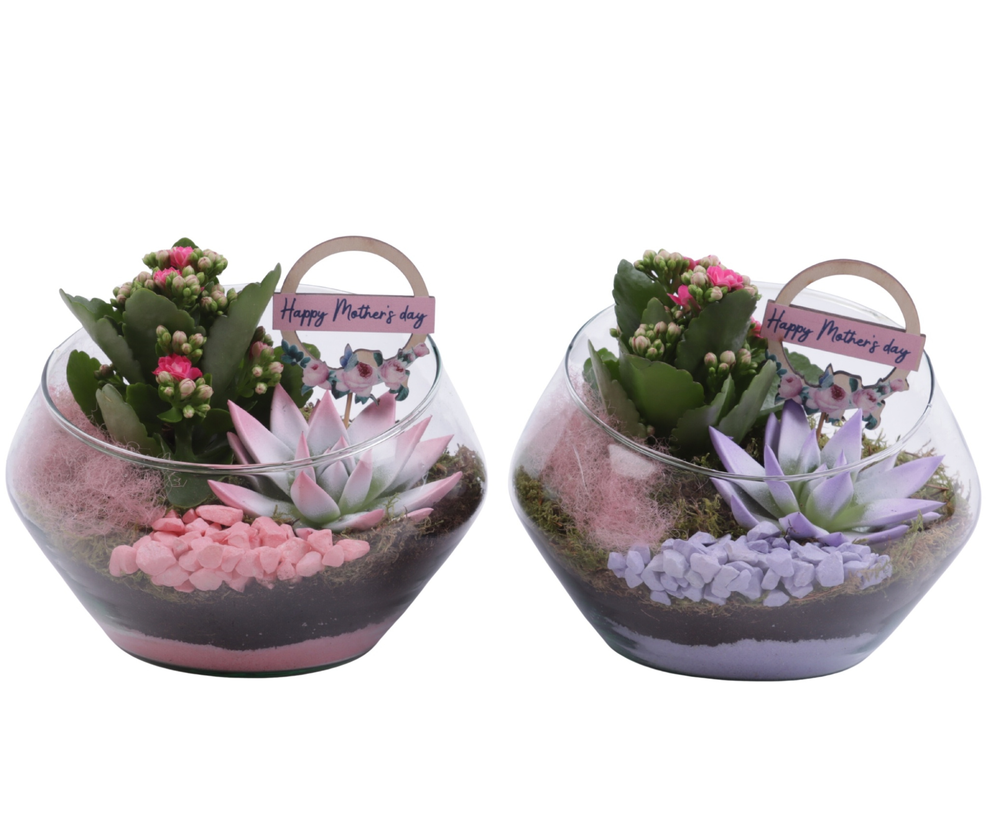 Mothersday Arr. Indoor Glass Oblique UFO Vase Ø20cm 2PP, D 20