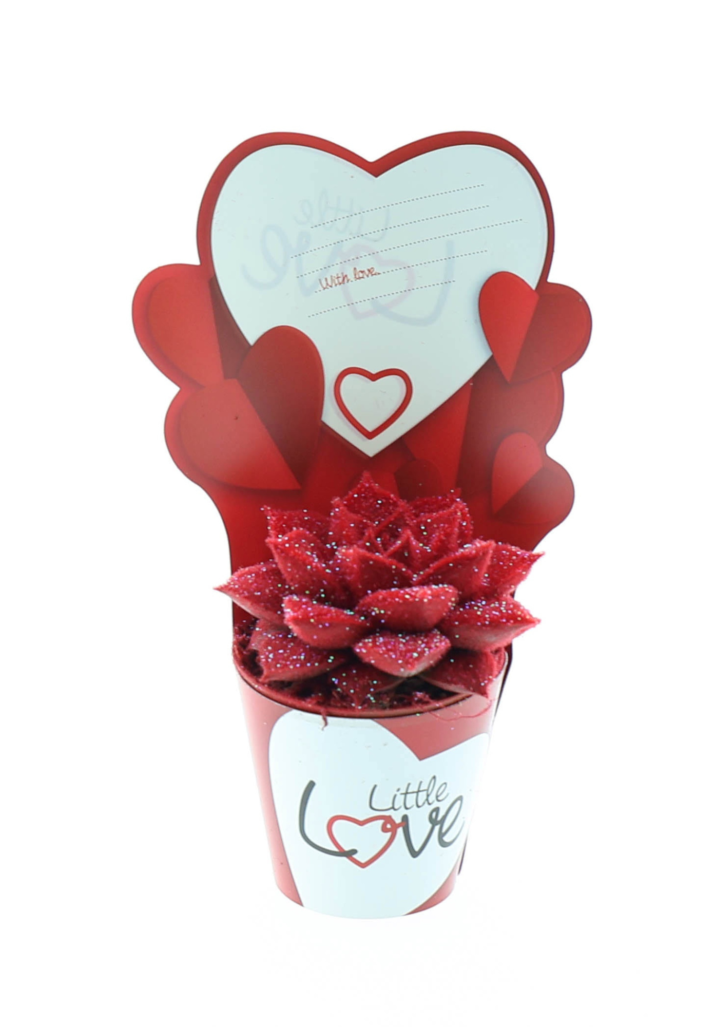 Potcover little love purper velvet + glitter, D 5,5