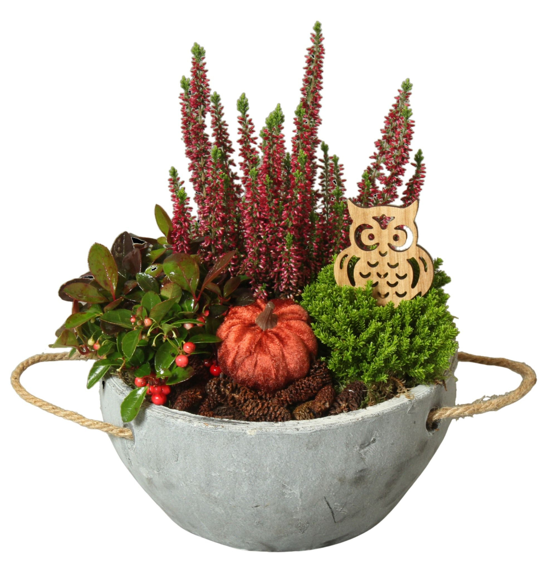 Autumn Arr. Outdoor Ceramic Pot with Handle Ø24cm 3PP, D 24 cm
