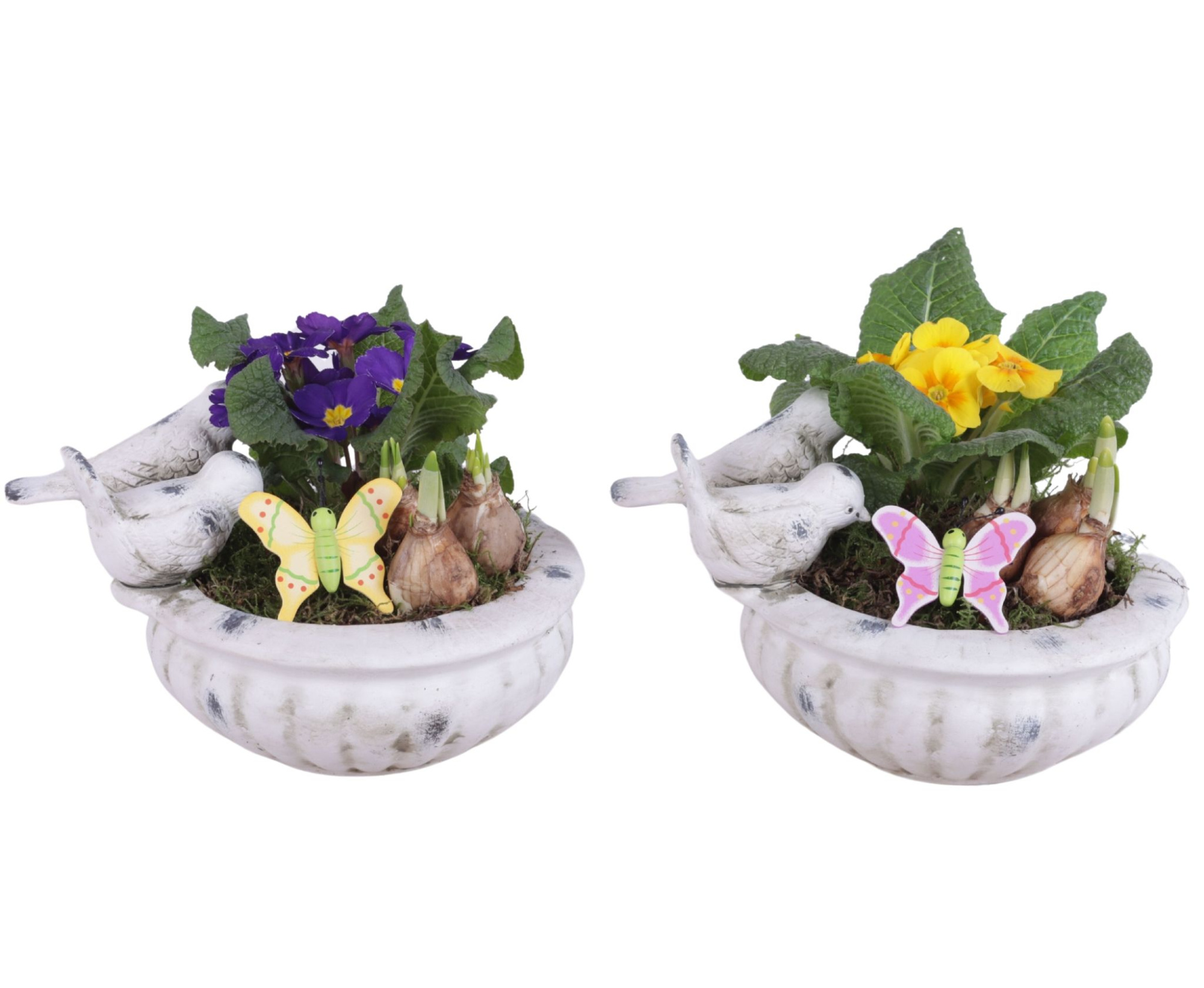 Early Spring Arr. Outdoor Ceramic Bird Bath Ø23cm 2PP, D 23