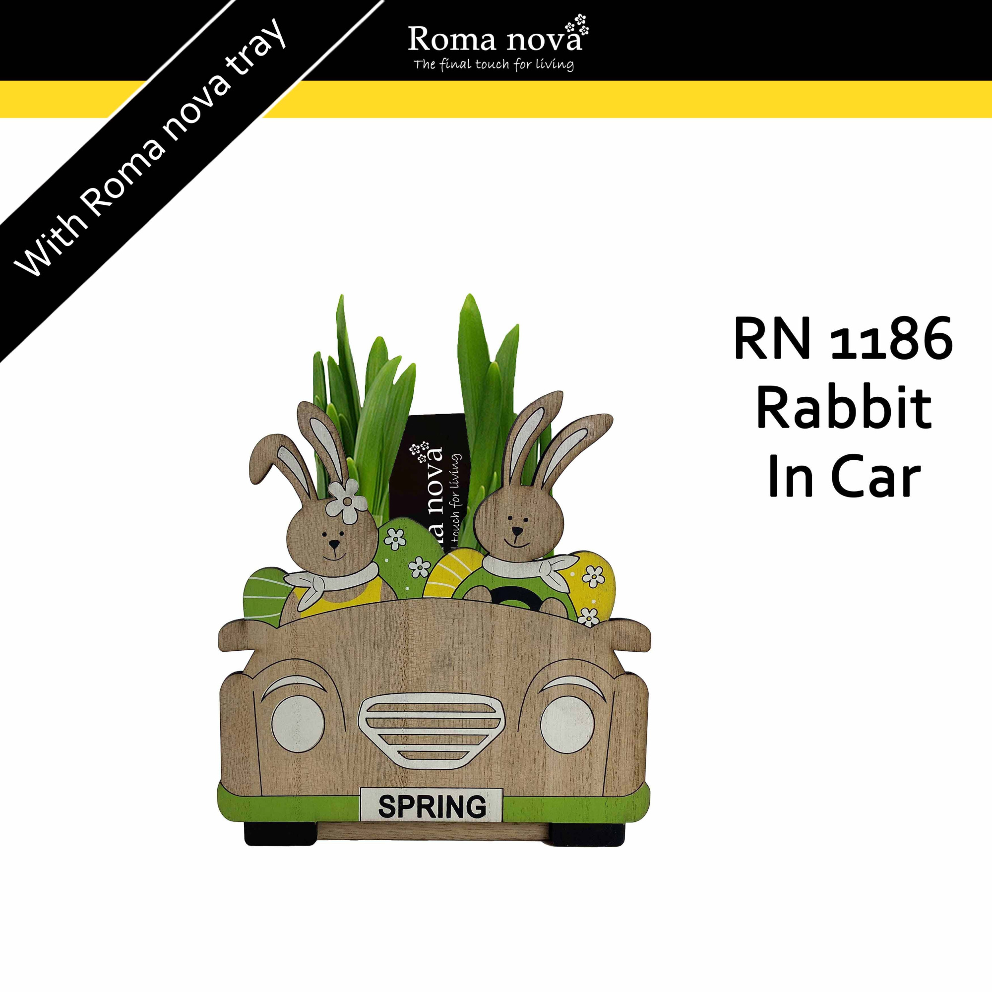 1186 - Rabbit In Car (Tete a Tete), D 15 cm