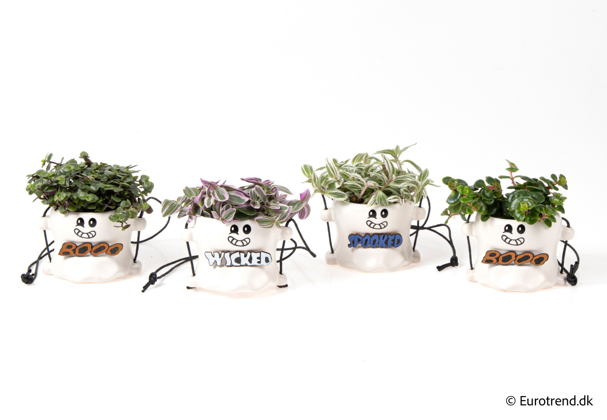 Green mix in hanging Halloween ceramic - Halloween 2025, D 6 cm