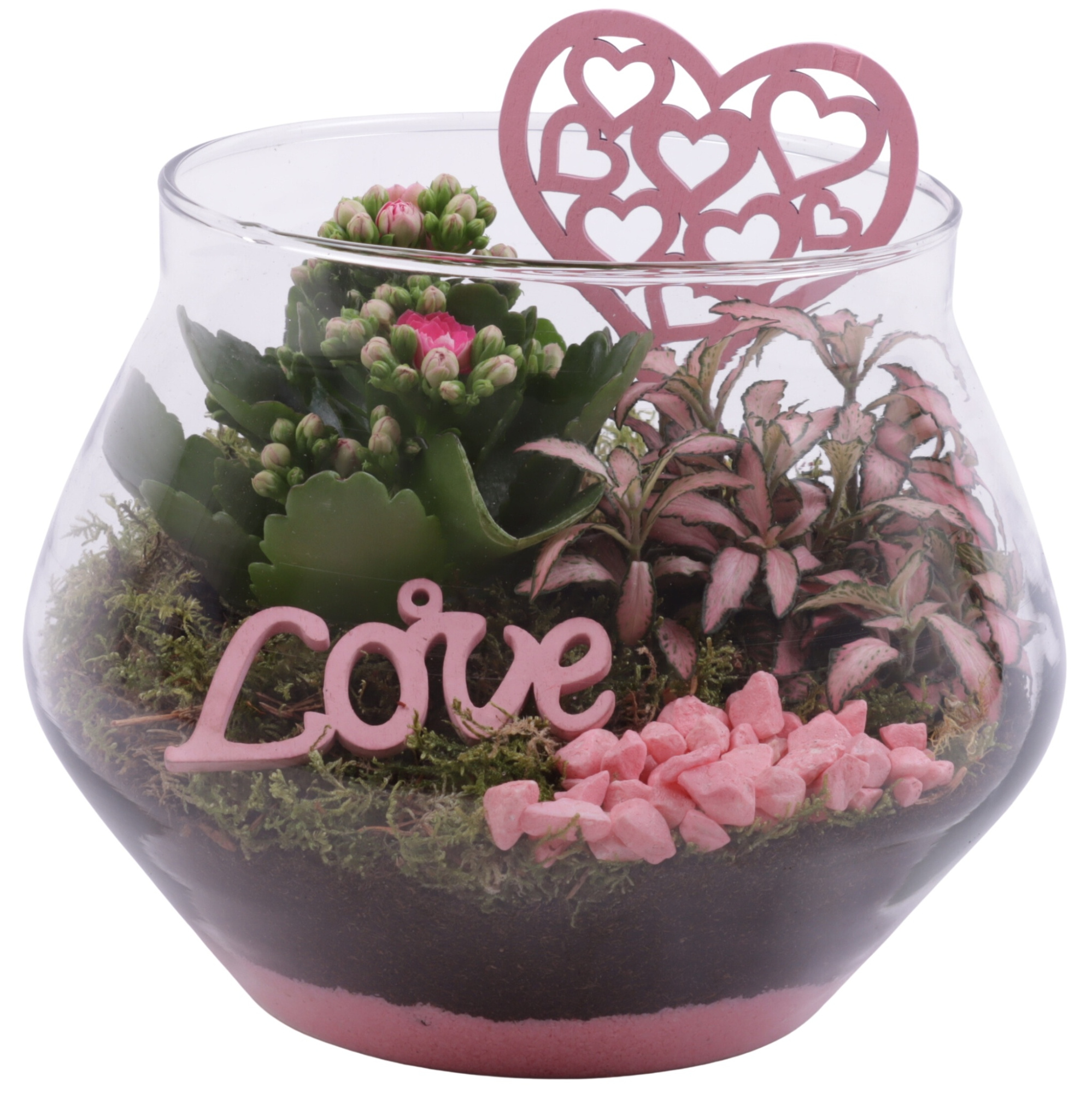 Mothersday Arr. Indoor Glass UFO Vase Ø20cm 2PP, D 20