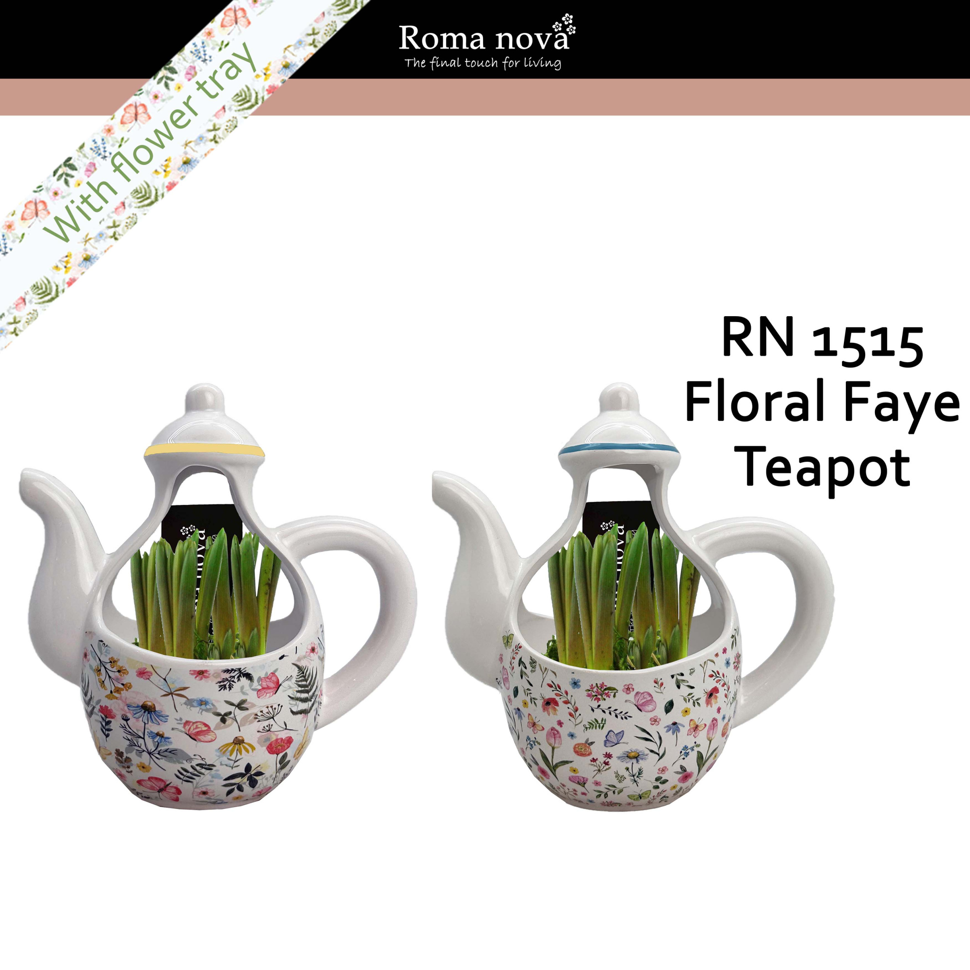 1515 - Floral Faye Teapot (Muscari), D 21