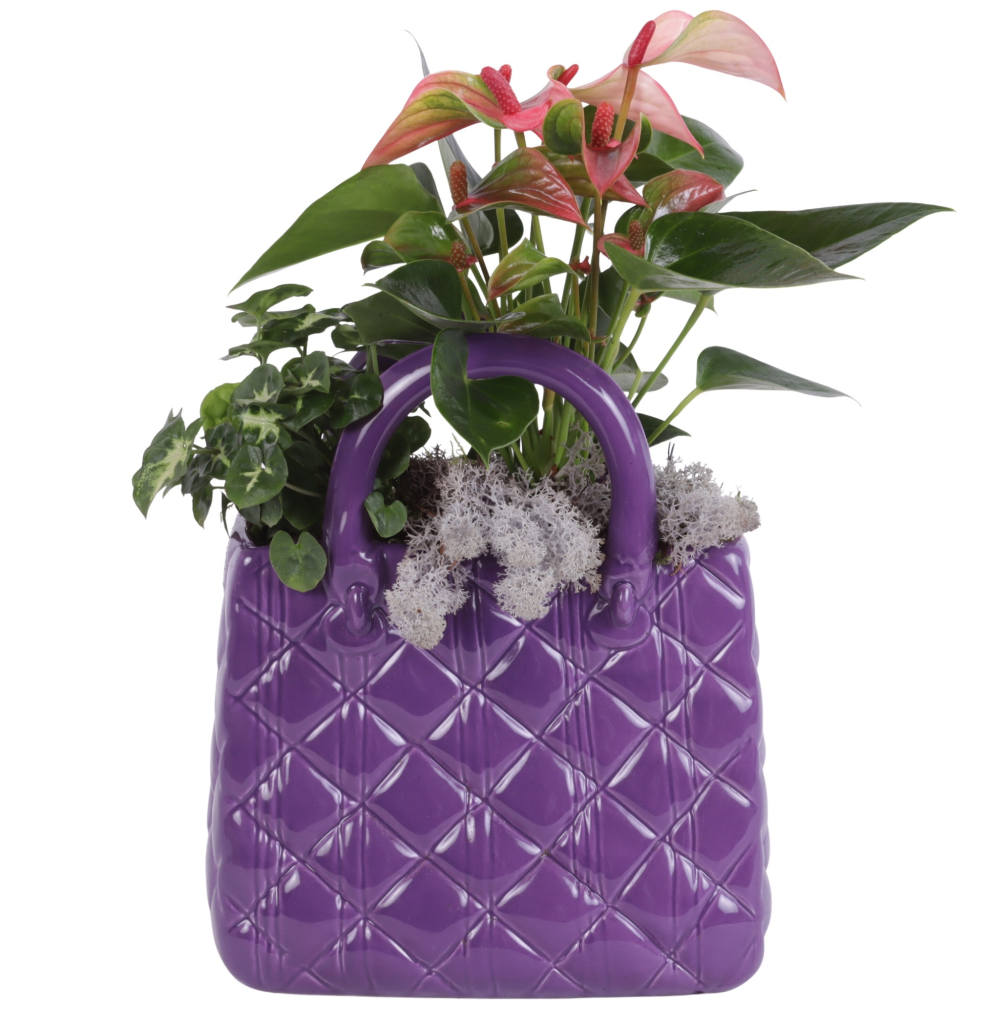 Yearround Arr. Indoor Ceramic Designer Handbag Purple Ø22cm 2PP, D 20