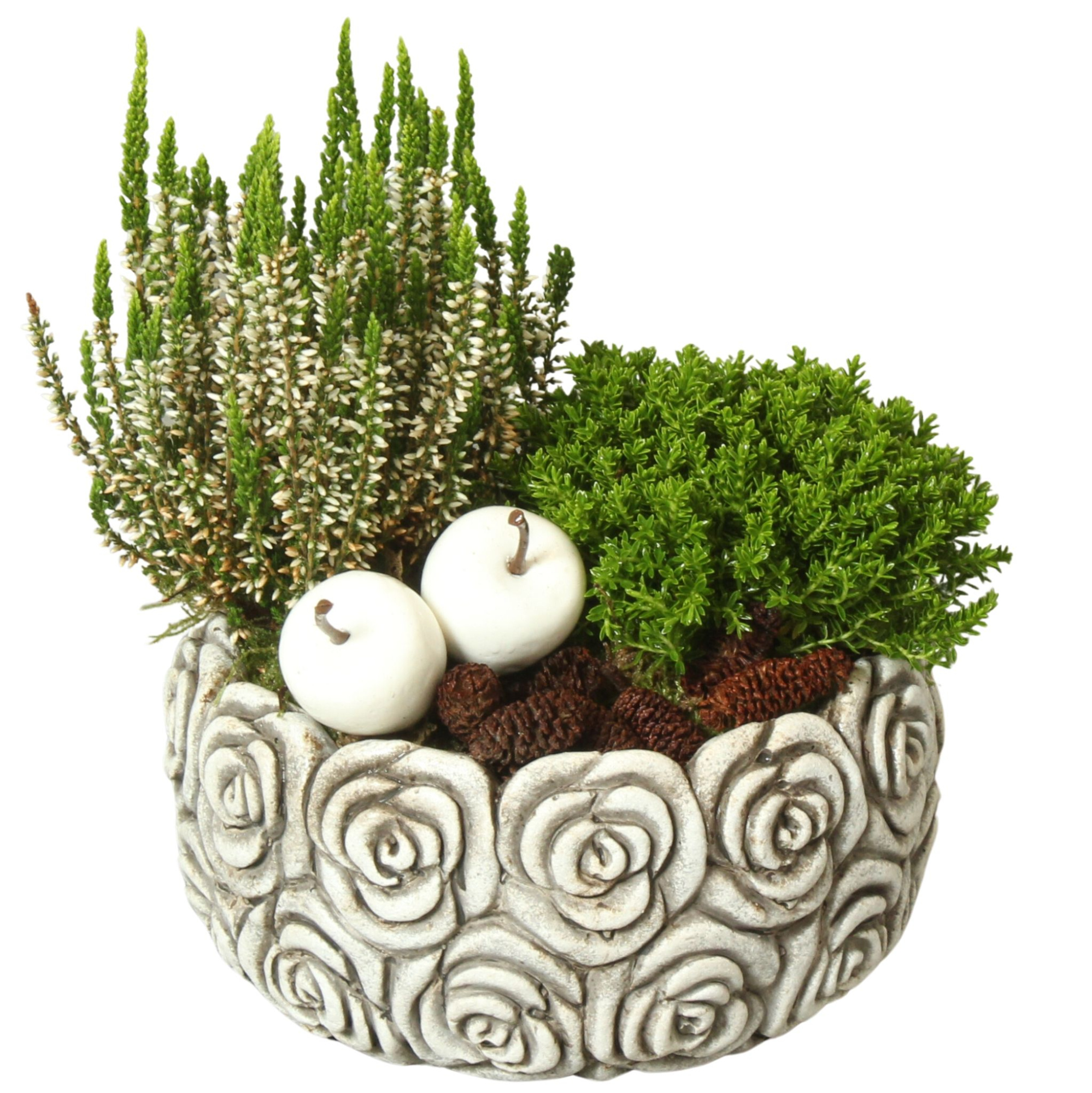 All Saints Arr. Outdoor Ceramic Bowl with Roses Deco Ø18cm 2PP, D 18 cm