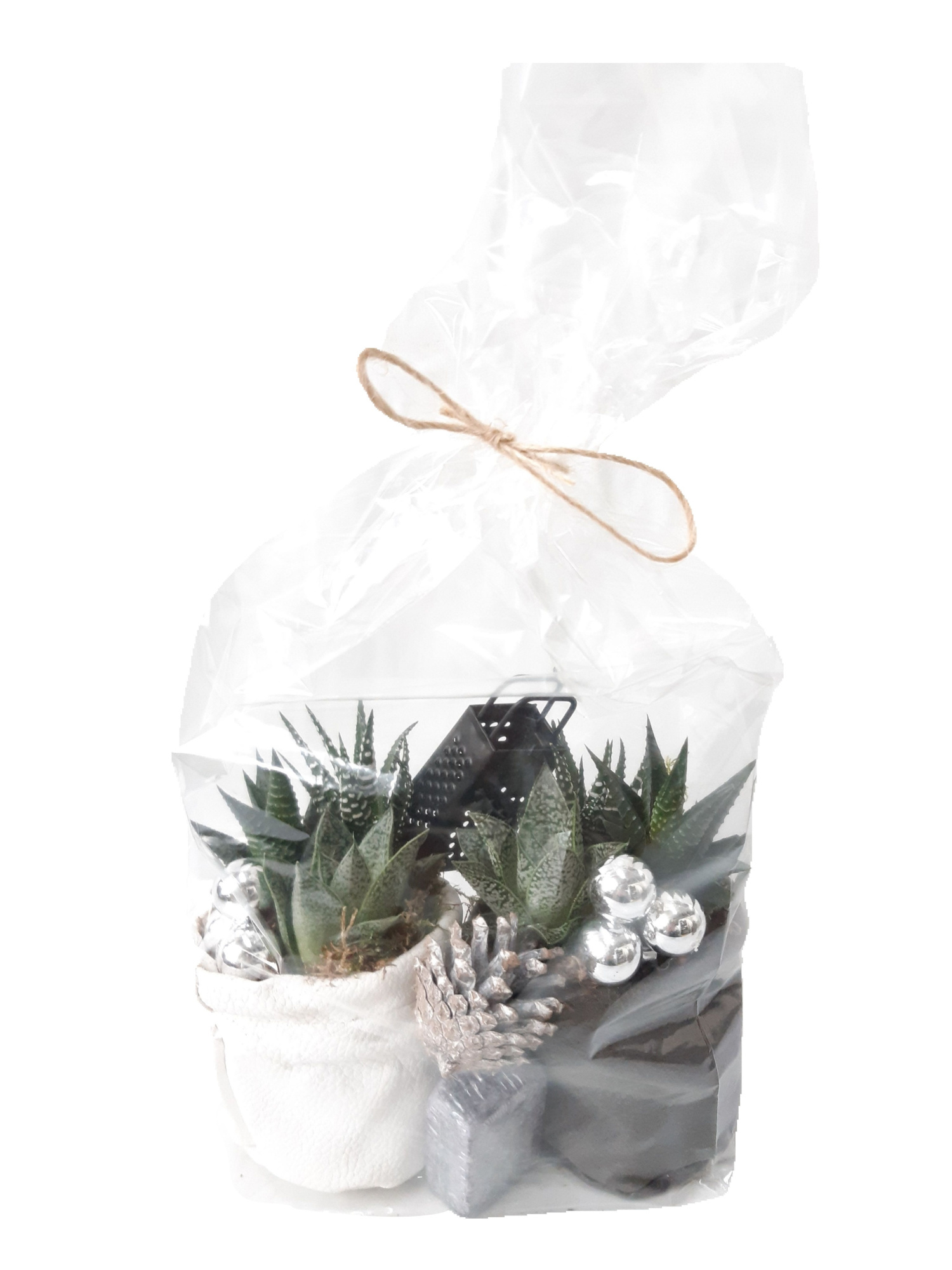 LB8GMXKSTGP13 2x Leather Bag 8cm Giftpack Kerst, D 20 cm