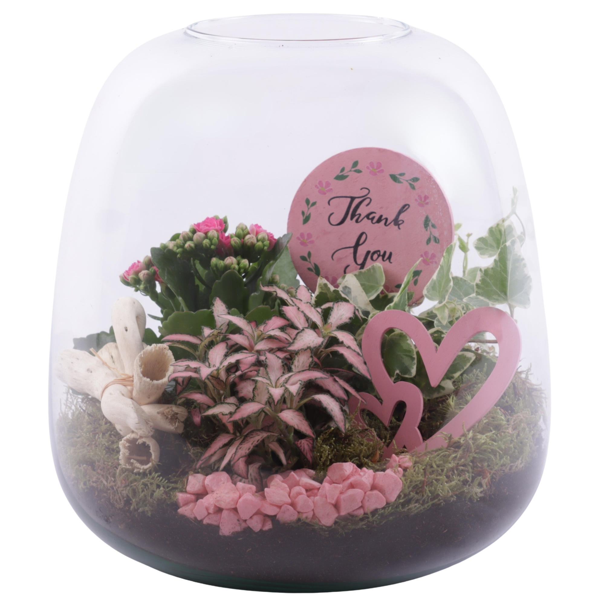 Mothersday Arr. Indoor Glass Vase Terrarium Round Ø23cm 3PP, D 23