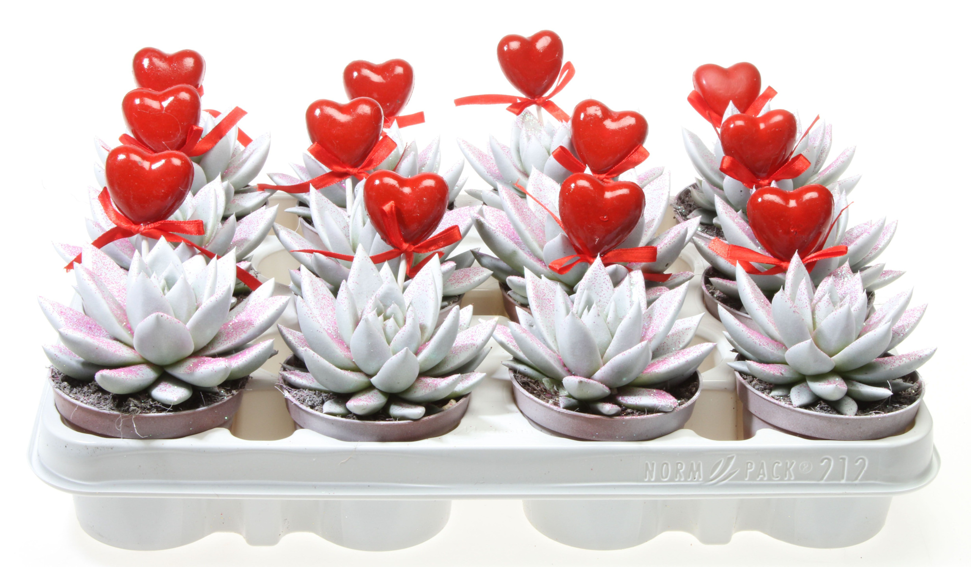 Miranda wit roze glitter + hartje, D 8,5 cm