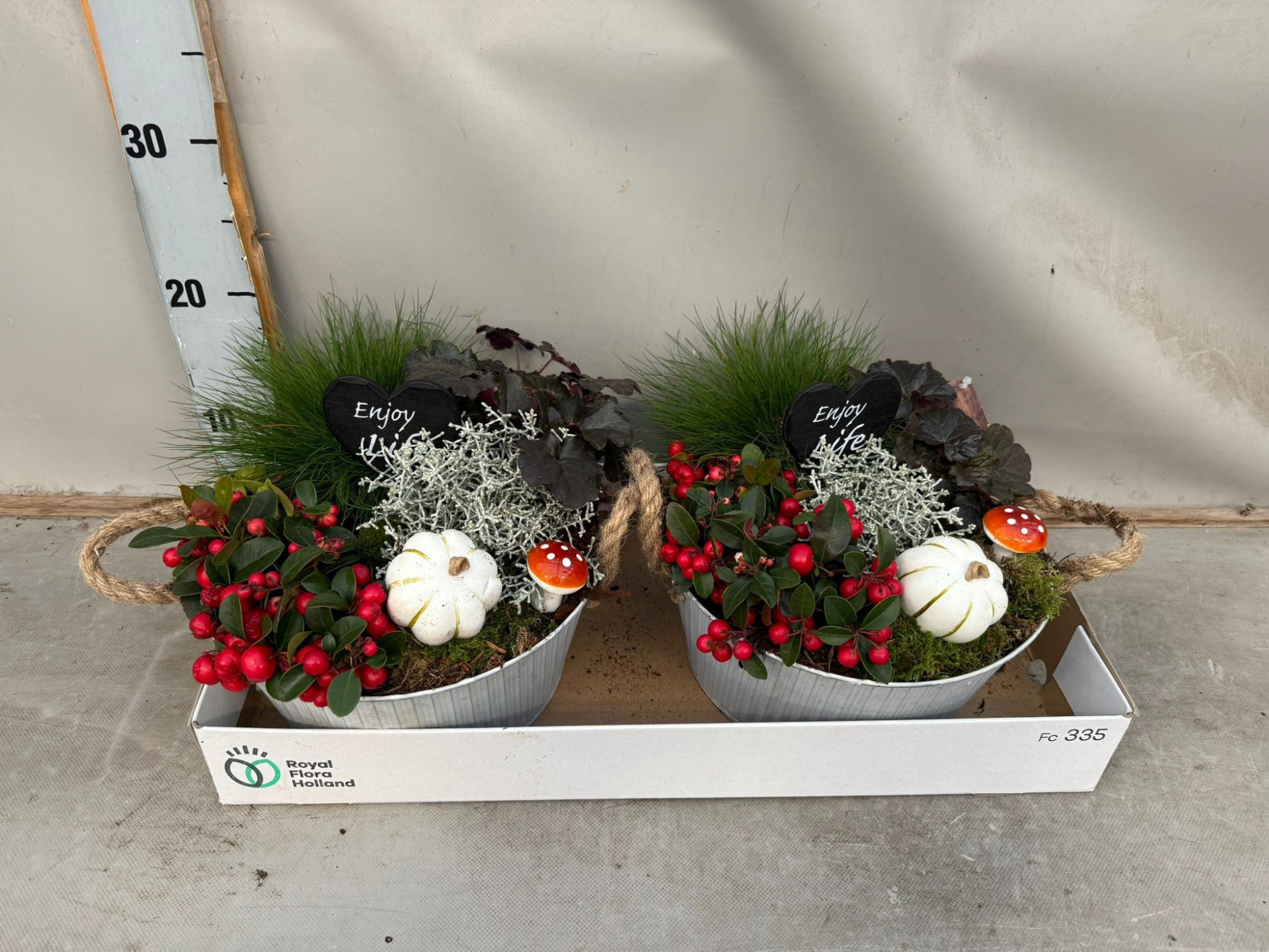 Herfst Arrangement Zink Touw, D 25 cm