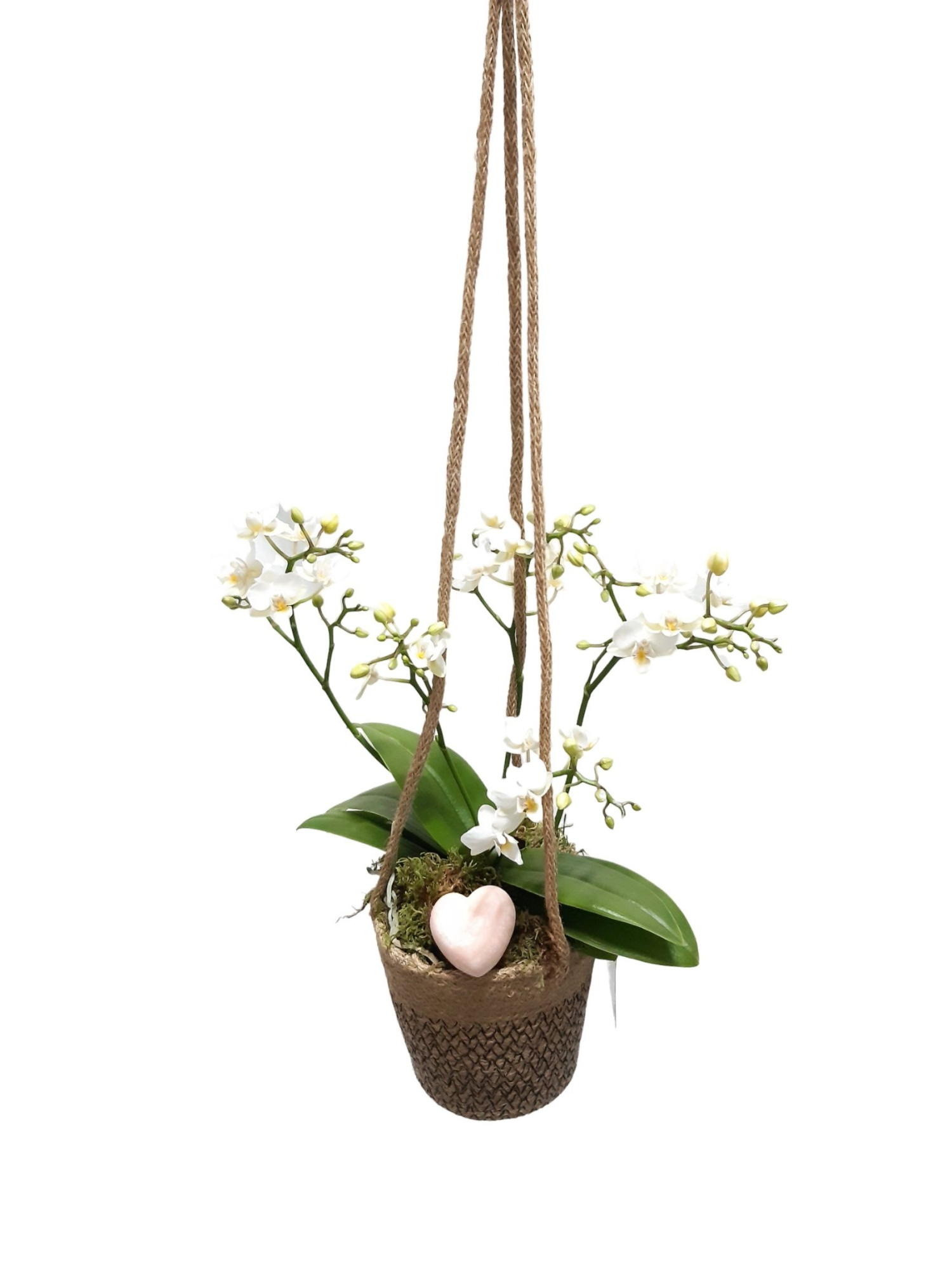 JH13PWOHRT Jute mand Single Pha Wild Orchids 4t+ Aroma Heart, D 13 cm