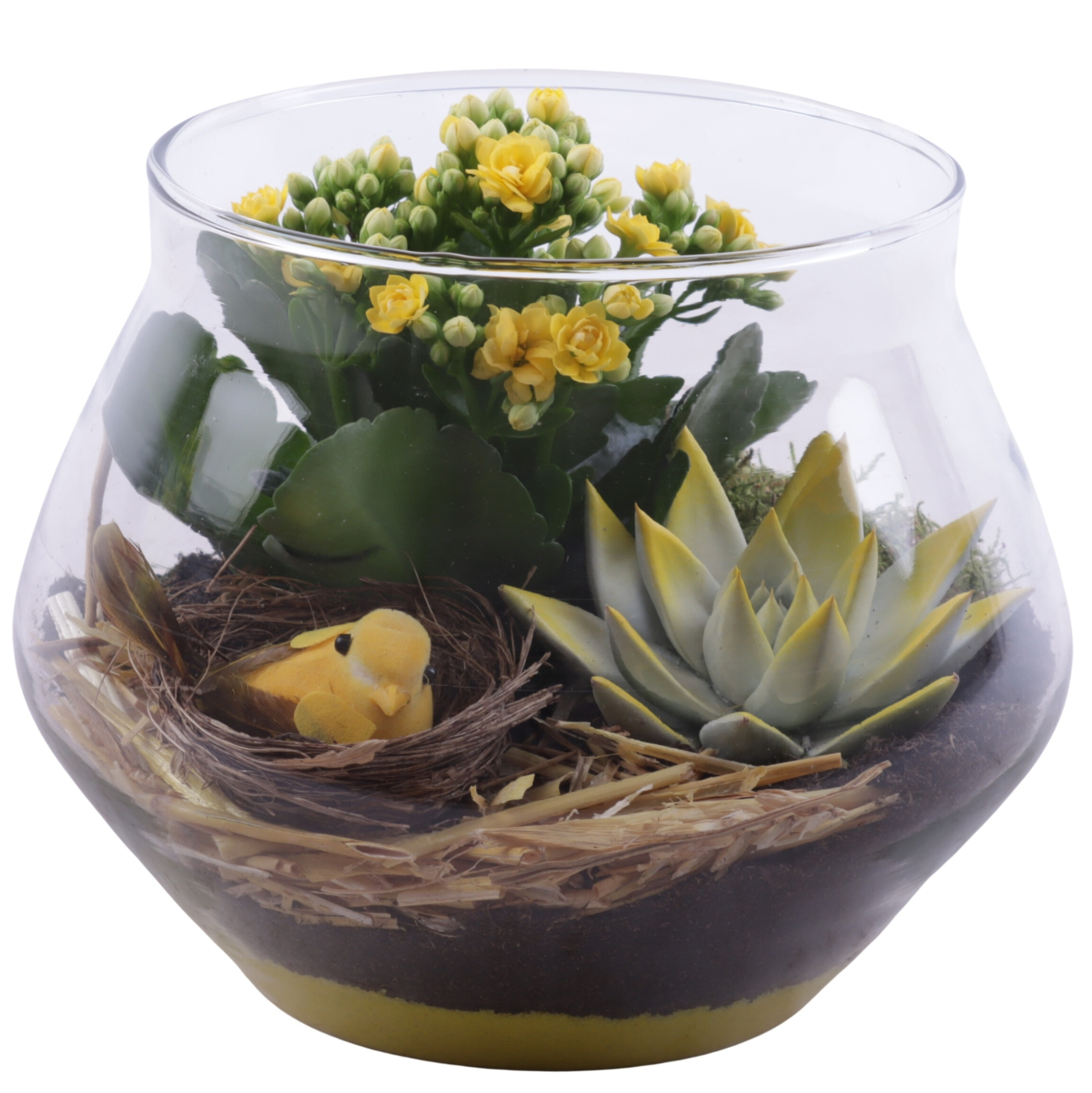 Easter Arr. Indoor Glass UFO Vase Ø20cm 2PP, D 20