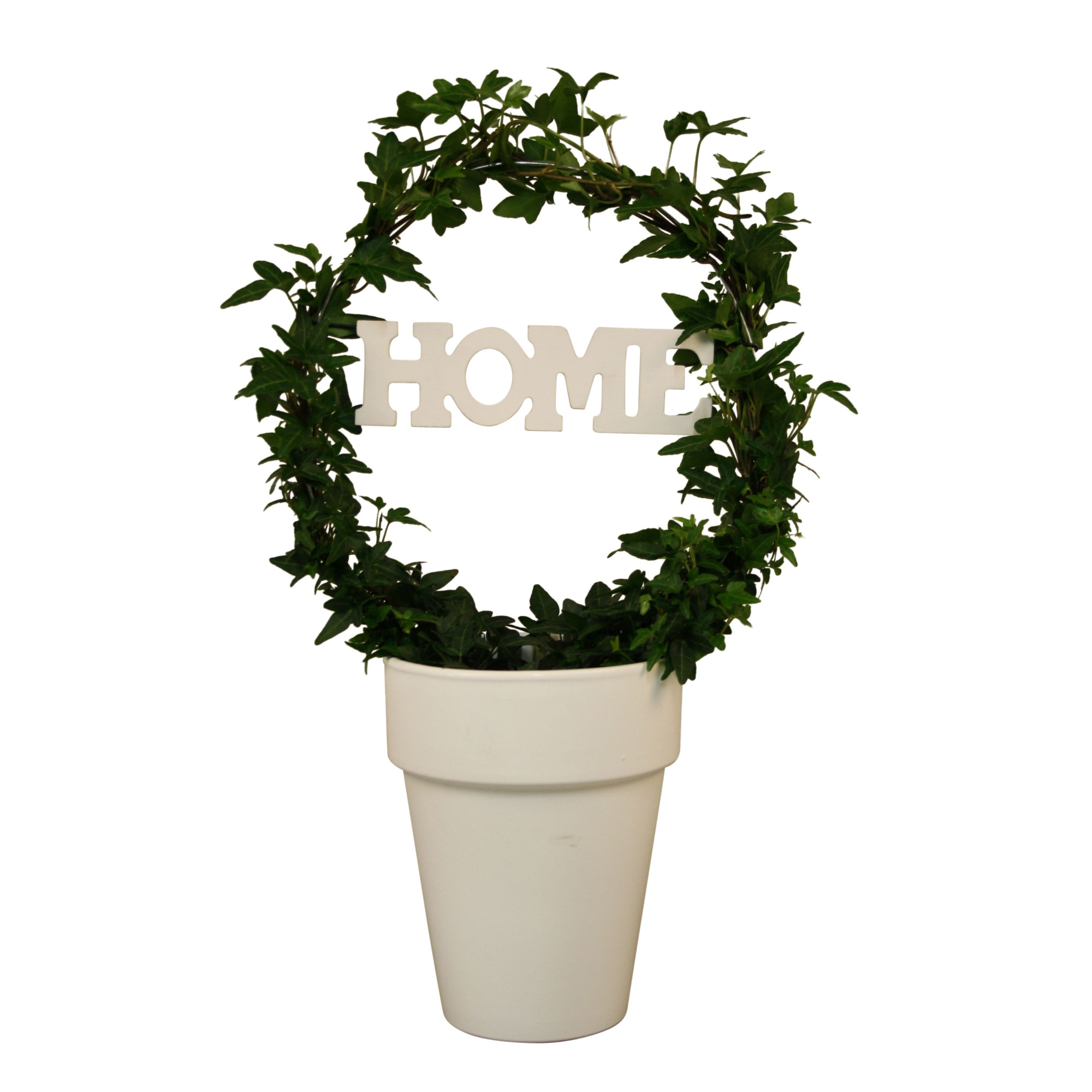 Hedera boog + home in keramiek, D 13 cm