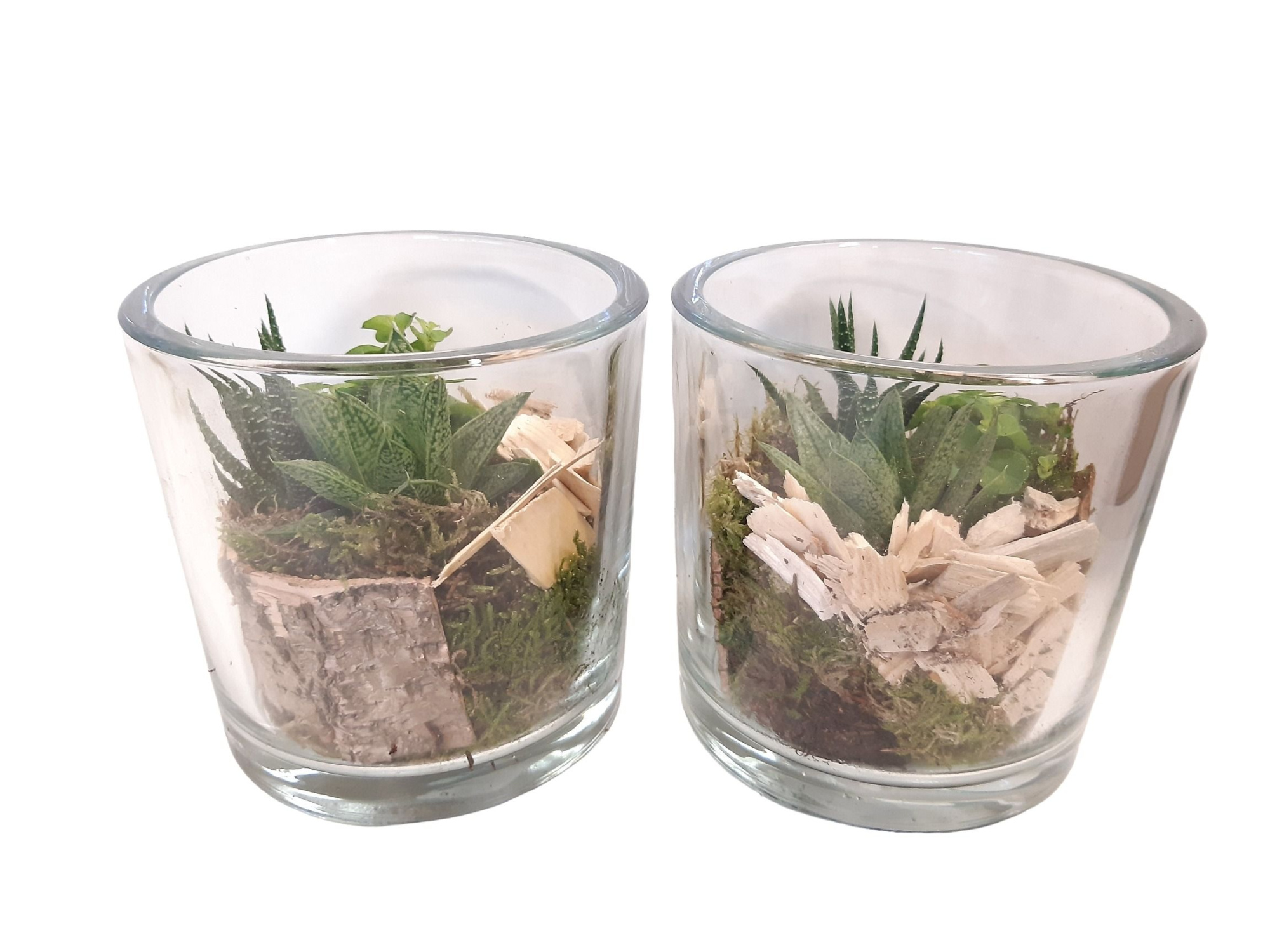 913 GMX / GCI14GMX Cil glas dik mini groenmix + deco naturel, D 14