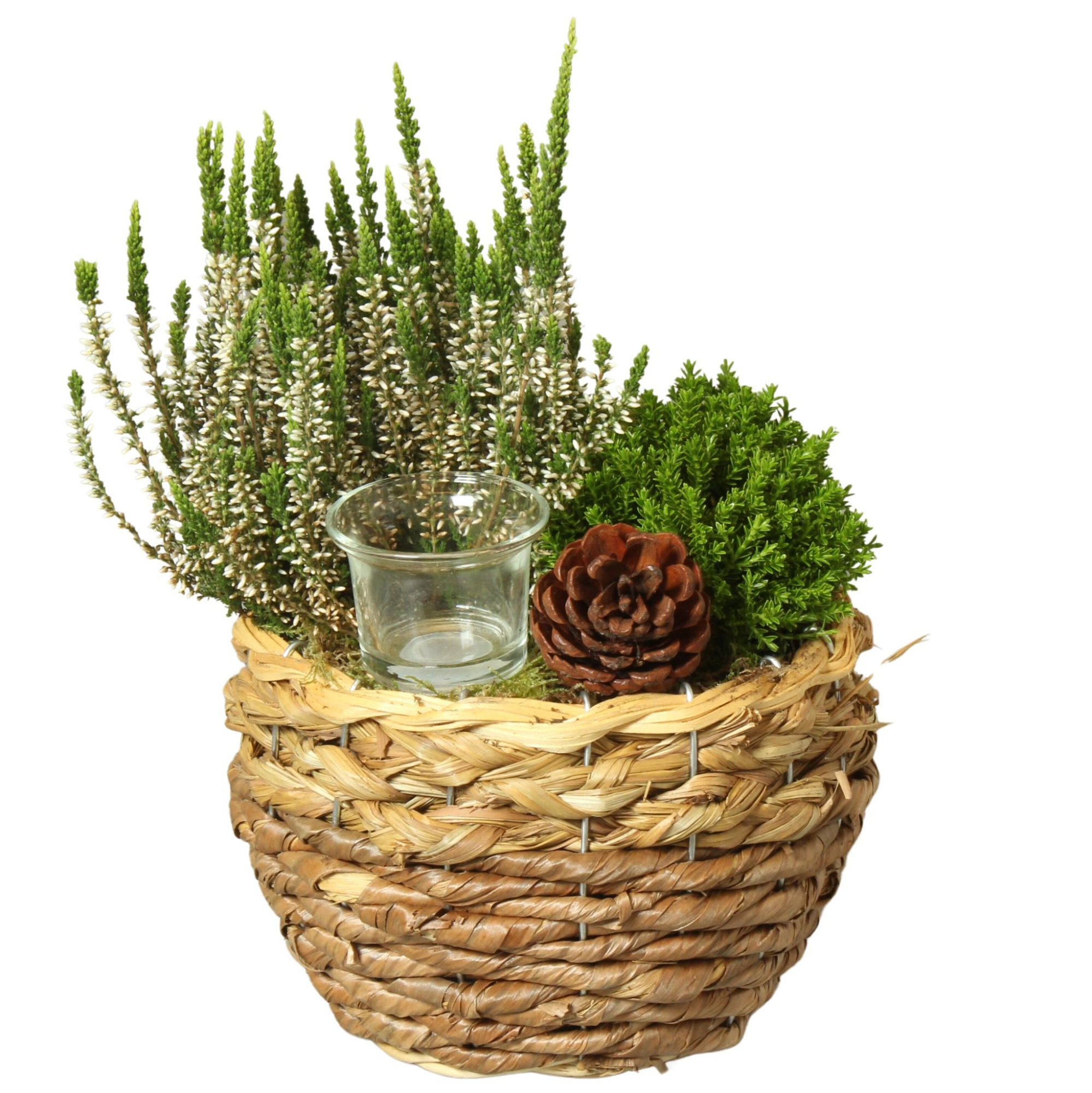 All Saints Arr. Outdoor Willow Basket Round Bananaleaf Ø18cm 2PP, D 18 cm
