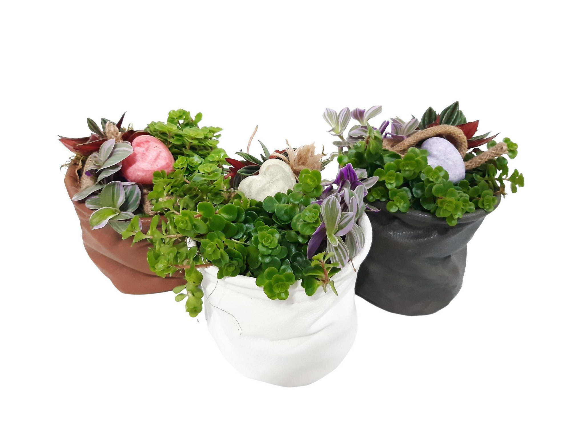 LBD14AH Leather Bag Mix D14 mini groenmix Aroma Heart, D 14 cm