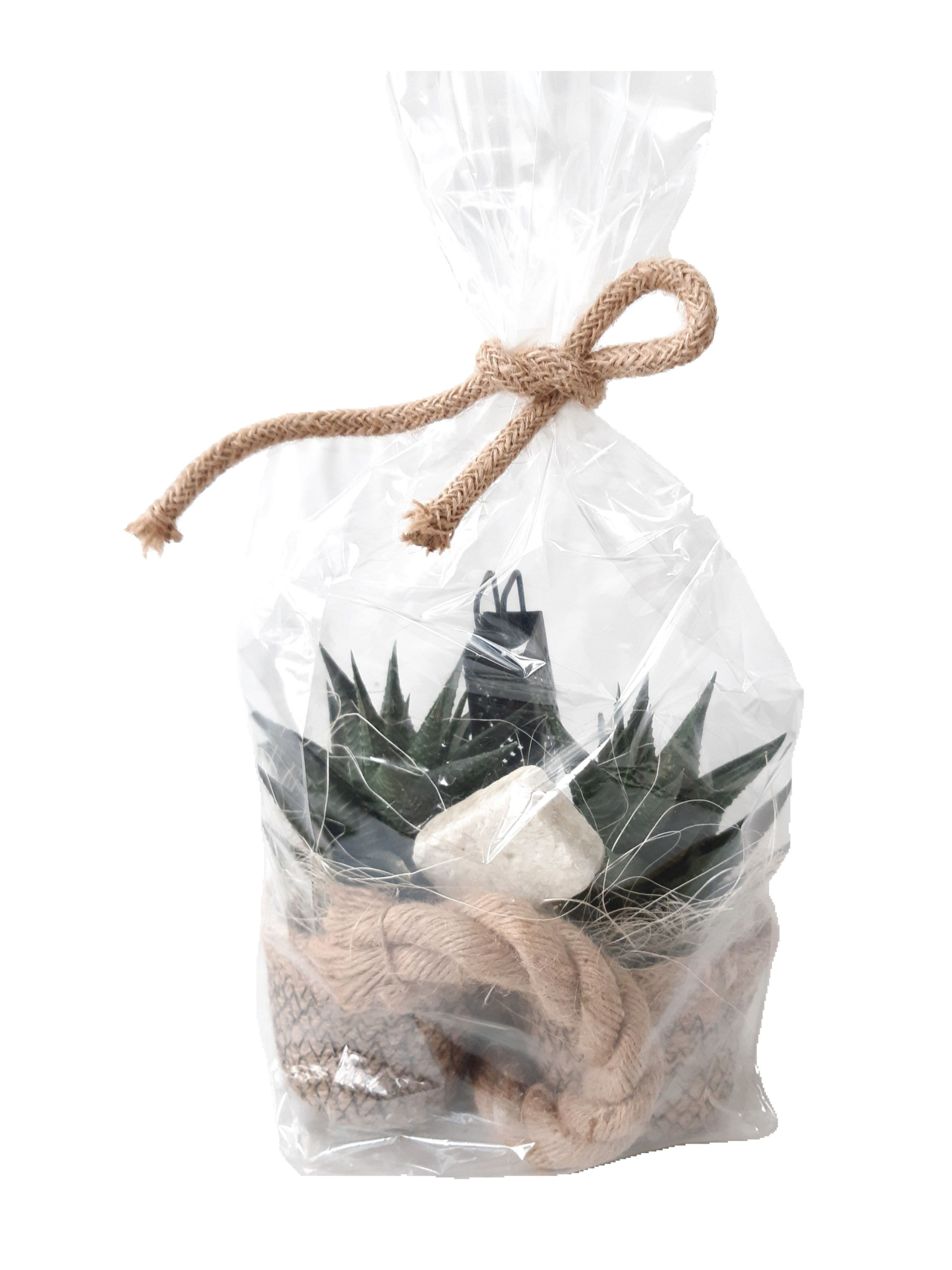 JM8SUCGP12 2x Jute Basked 8cm Giftpack + Aroma Cube, D 20 cm