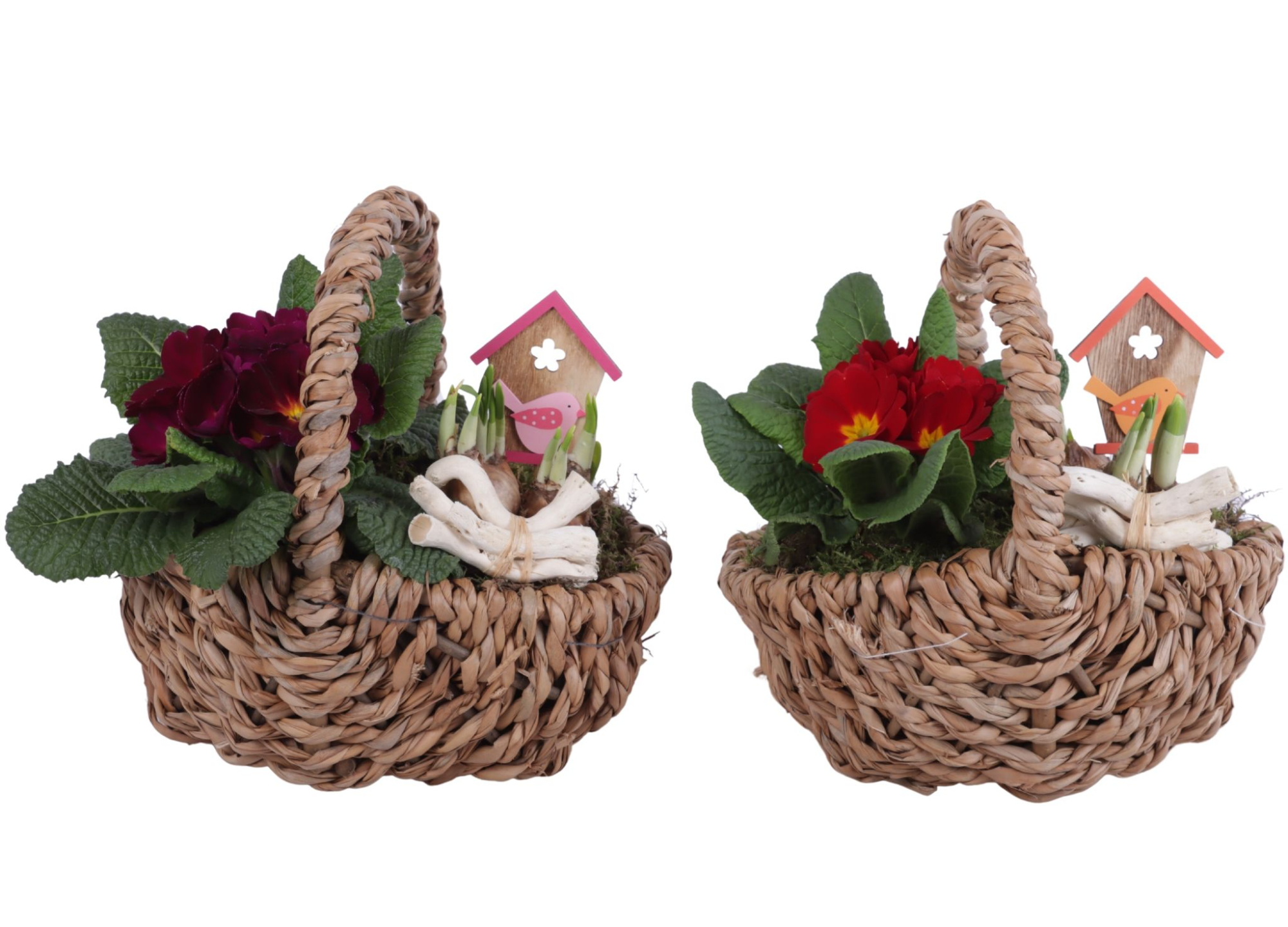 Early Spring Arr. Outdoor Willow Waterhyacint Basket Ø25cm 2PP, D 25