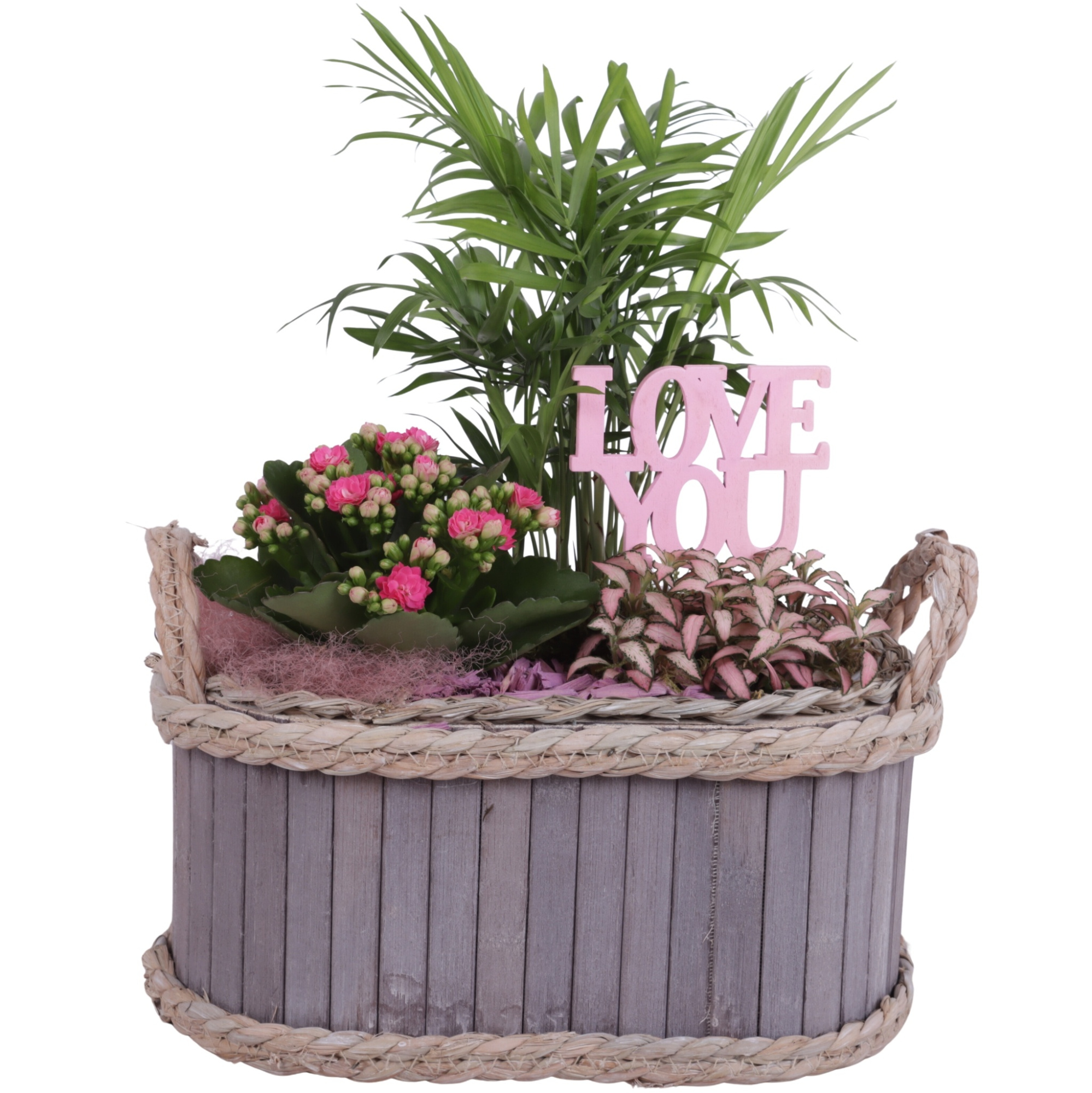 Mothersday Arr. Indoor Wooden Pot Waterhyacinth Rim Ø29cm 3PP, D 29