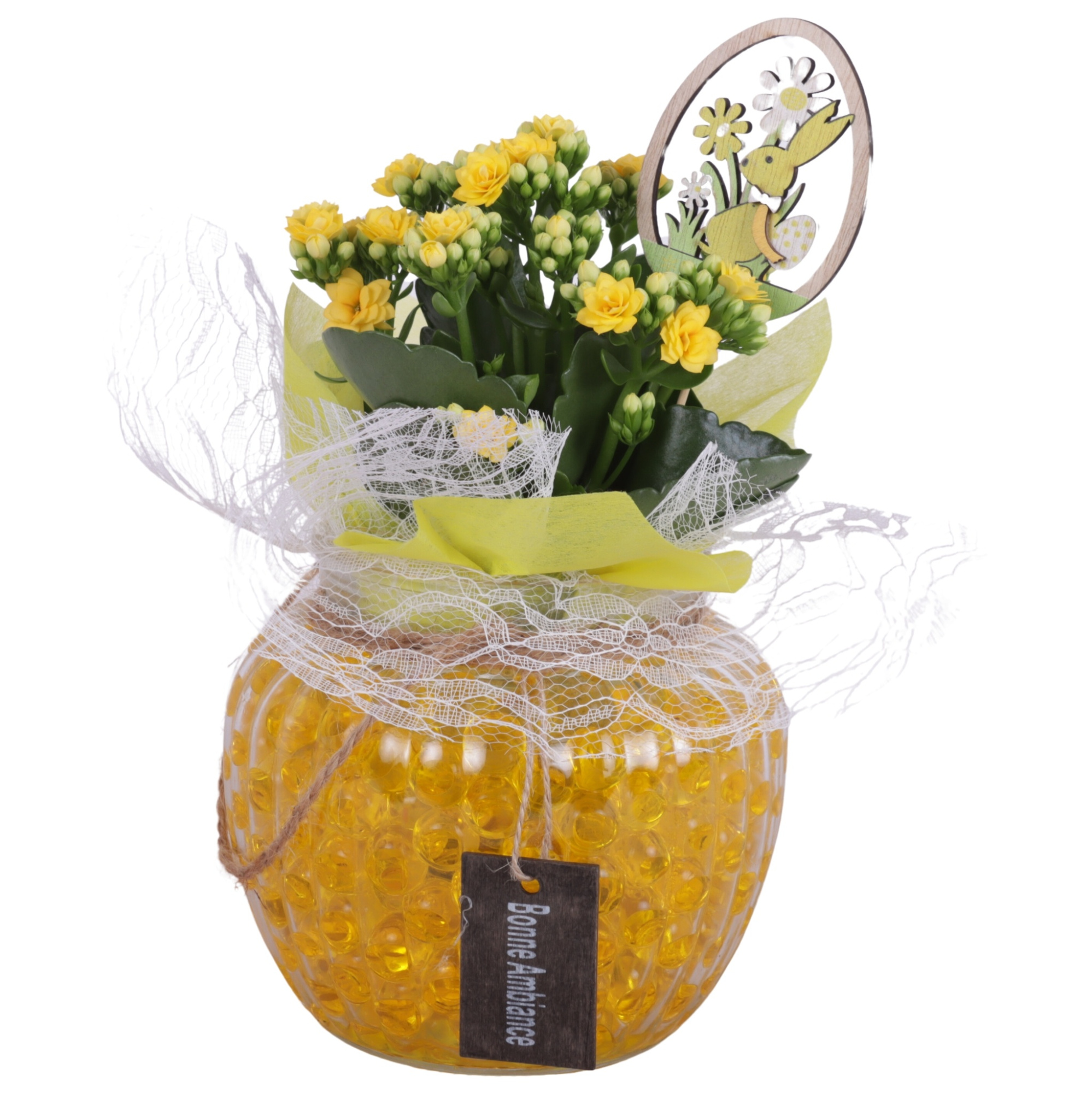 Easter Arr. Indoor Glass Round Relief Ø15cm 1PP, D 15