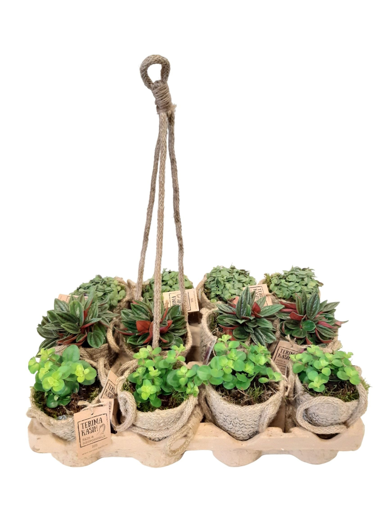 JH8GEM mini Jute HangMandje mini gr.mix, D 8 cm