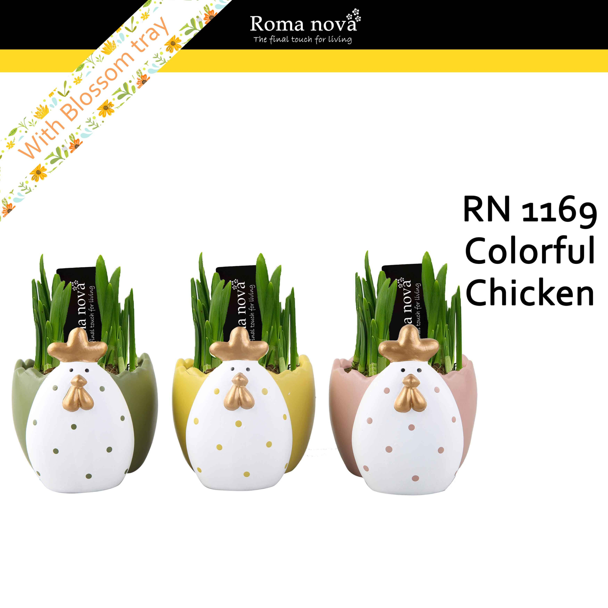 1169 - Colorful Chicken (Tete a Tete), D 13 cm