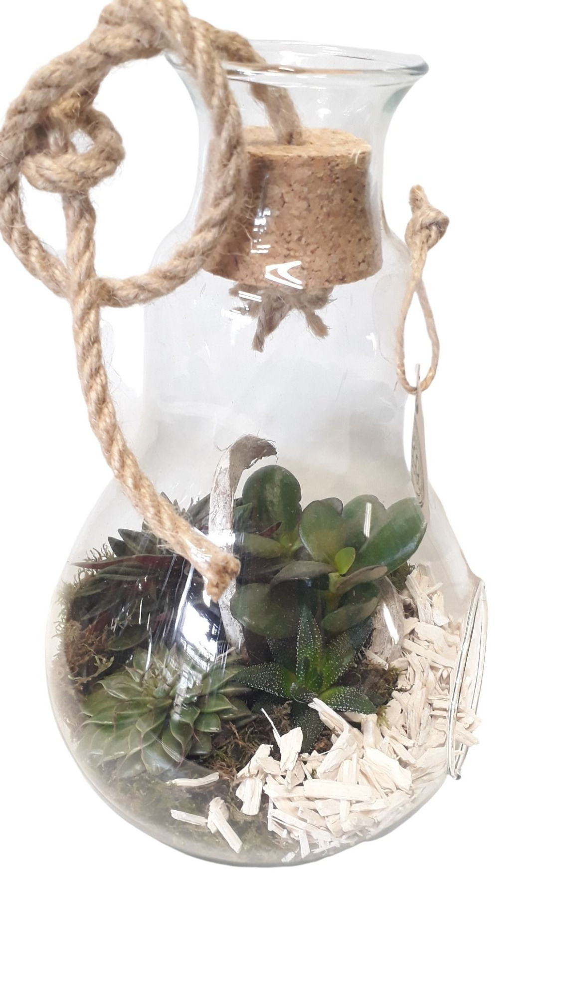 912 WHI Terrarium Peerglas white deco, D 18 cm