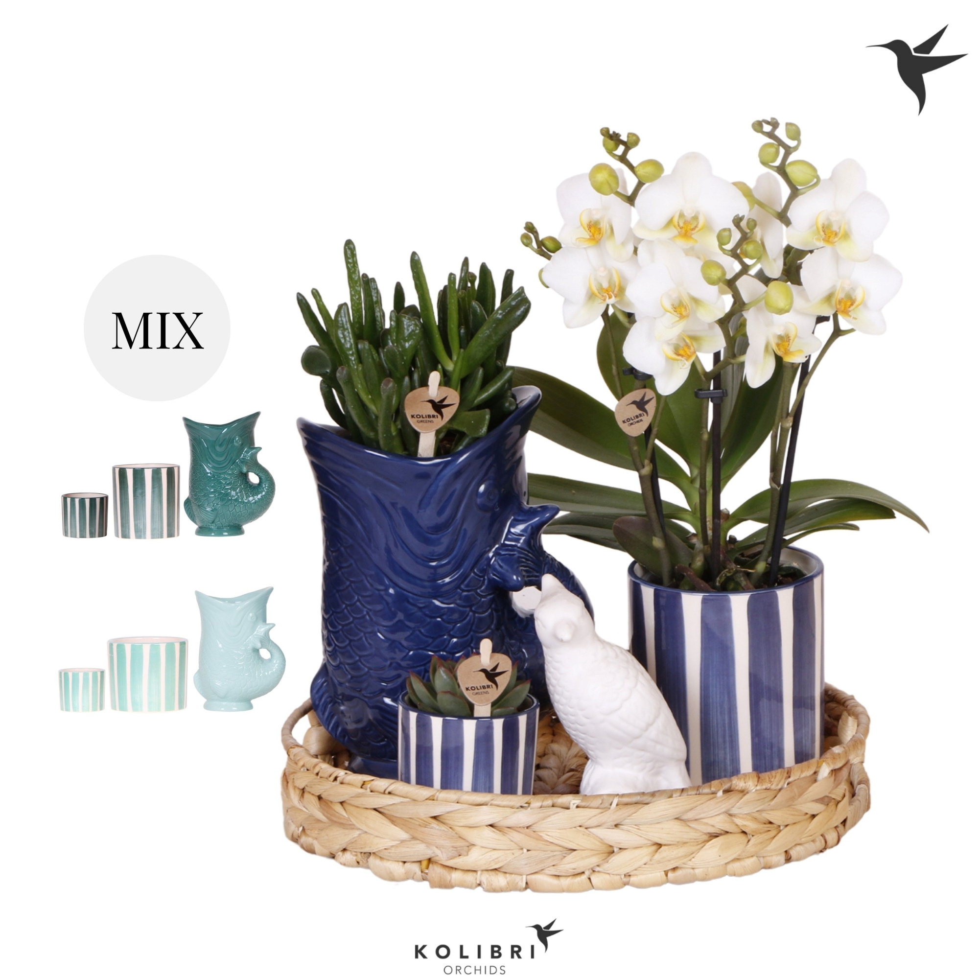 Kolibri Gift Set Mediterranean Sunset blue green mix, D 30 cm