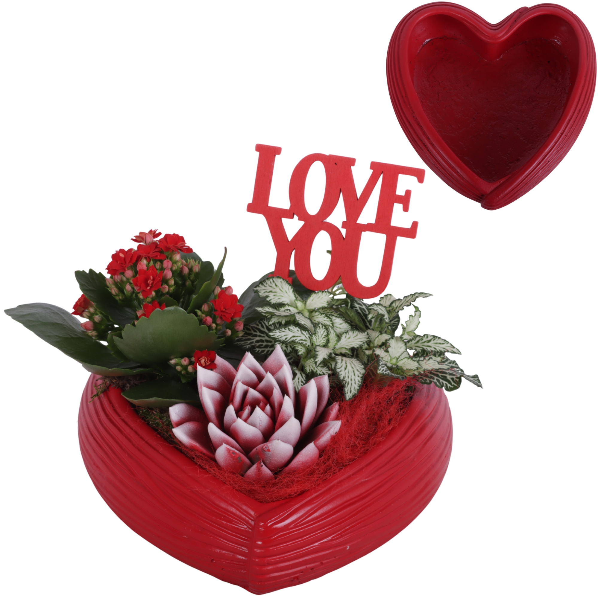 Valentine Arr. Indoor Ceramic Heartshape Bowl Red Ø22cm 3PP, D 22