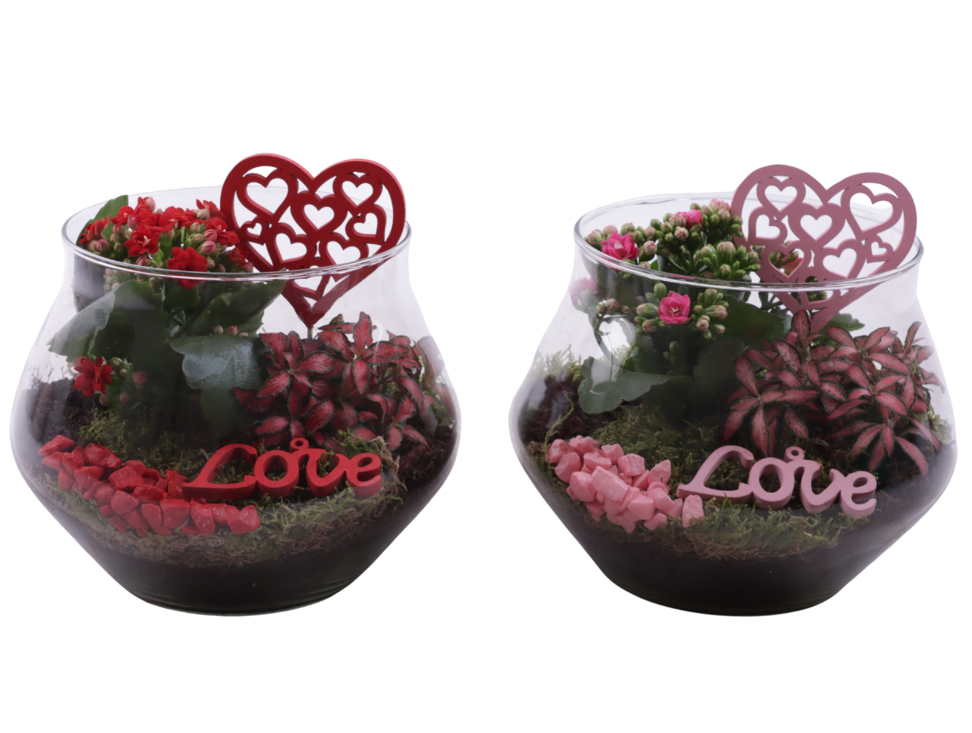 Valentine Arr. Indoor Glass UFO Vase Ø20cm 2PP, D 20