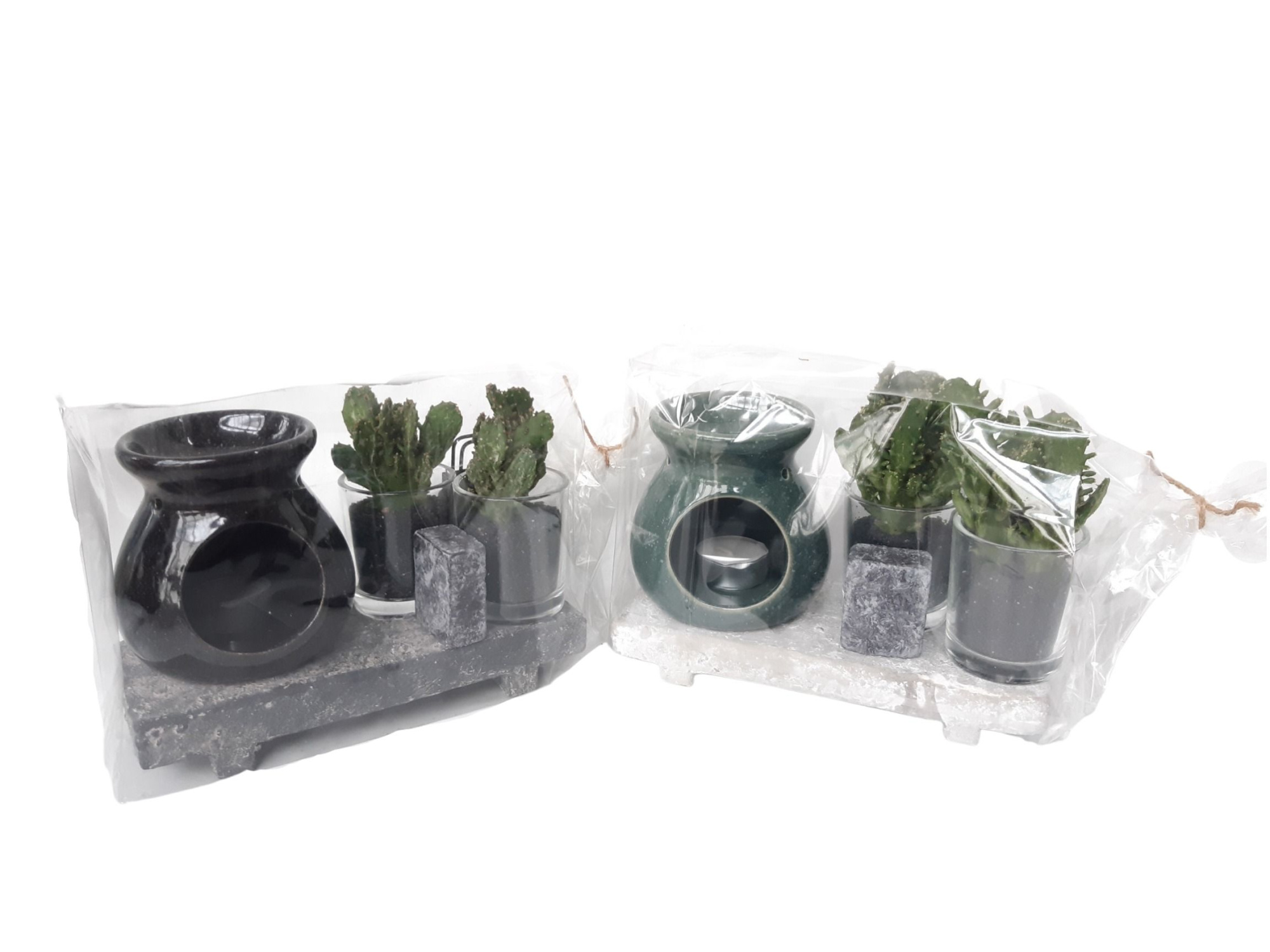 Beton Plateau aromabrander en glas in giftpack, musk, D 20