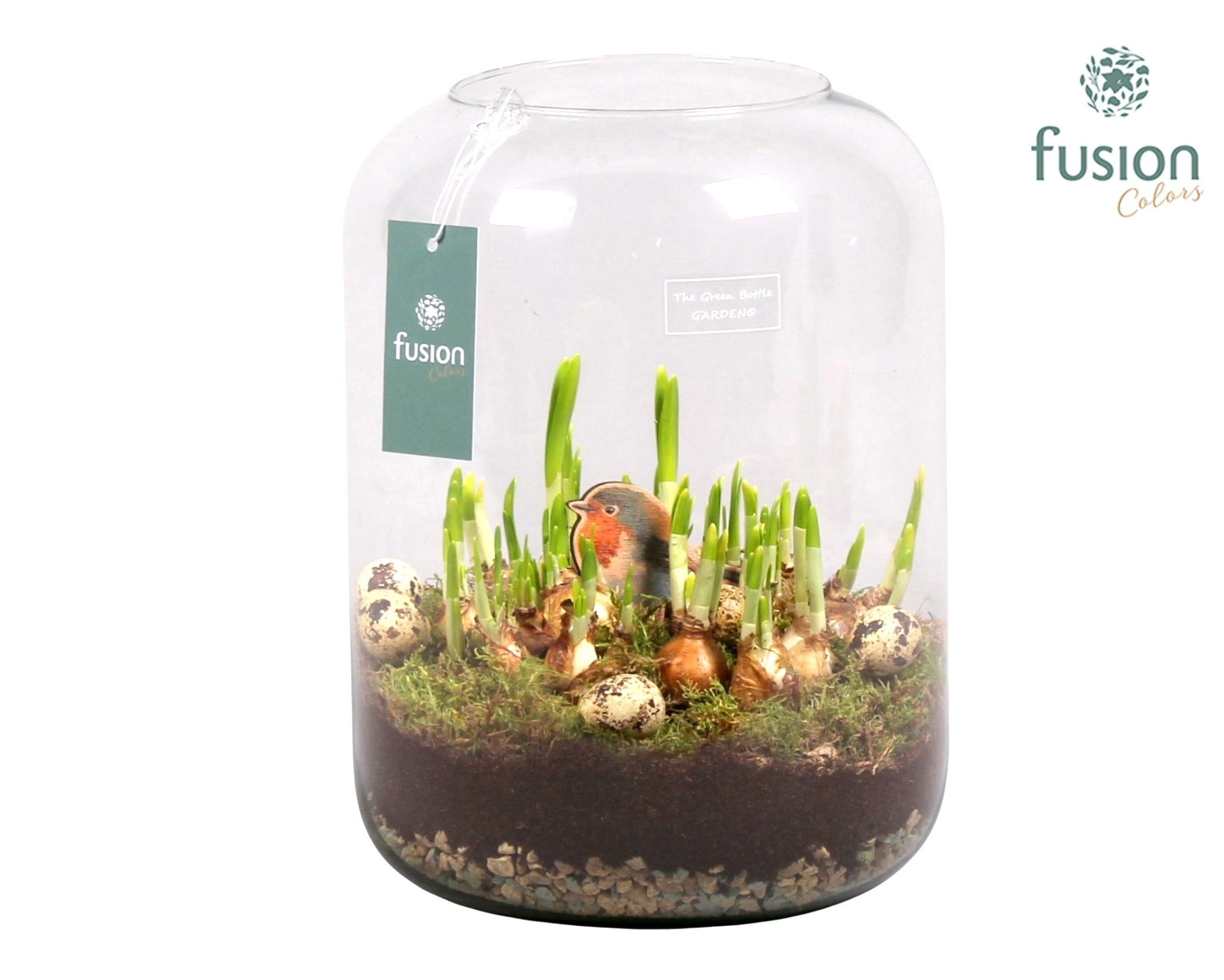 Green Bottle Isabella XLarge Pasen met Narcissen, D 23