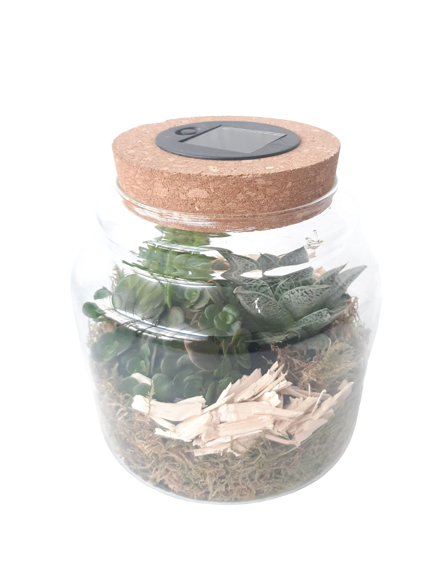 LVS15/14AUT glas met Led lamp en Solar Accu mini gr.mix, D 15 cm