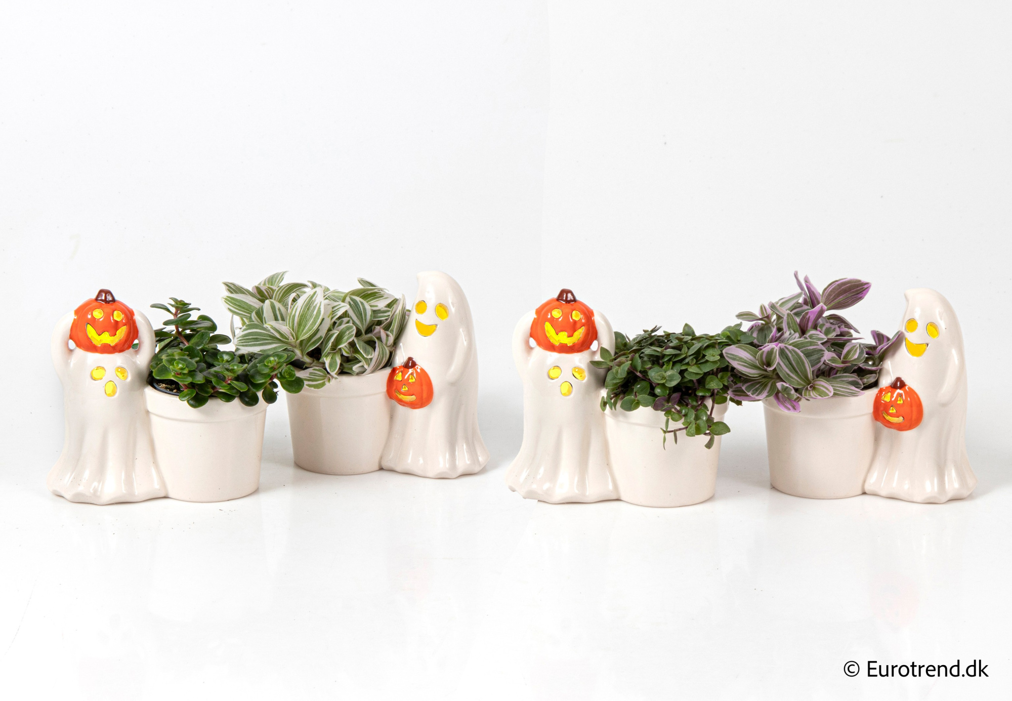 Green mix in ghost Halloween ceramic - Halloween 2025, D 6 cm