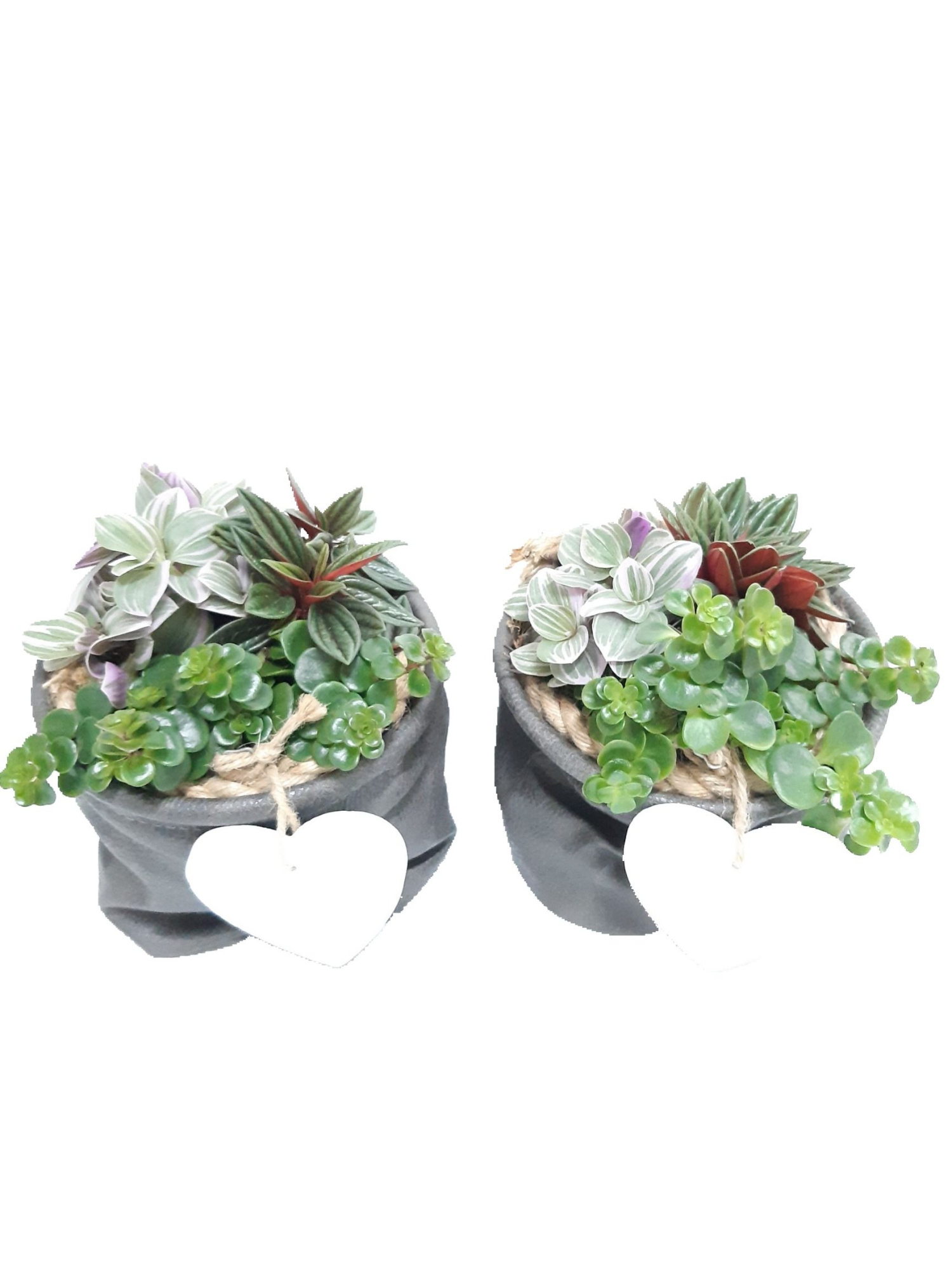 LBD14GRHRT Leather Bag Grey D14 mini groenmix, D 14 cm