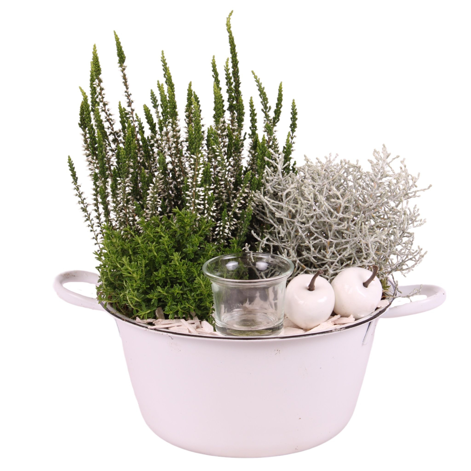 All Saints Arr. Outdoor Zinc Bowl with Handles White Ø22cm 3PP, D 22 cm